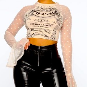 Bonnie Mesh Sleeve Top - Taupe